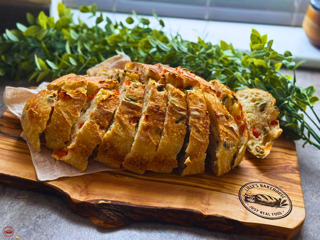 Green Olive & Red Pepper Sourdough