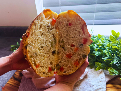 Green Olive & Red Pepper Sourdough