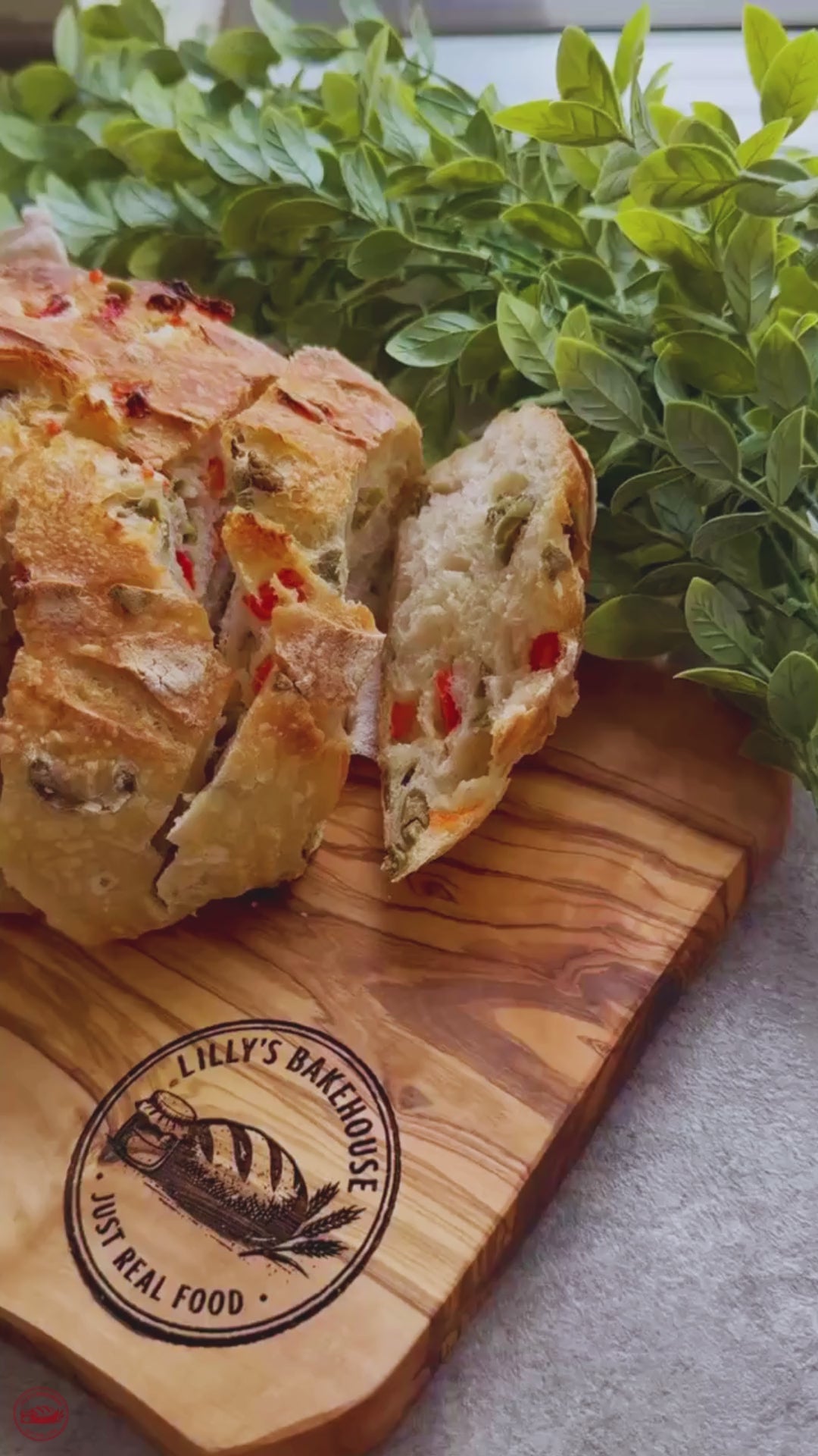 Green Olive & Red Pepper Sourdough